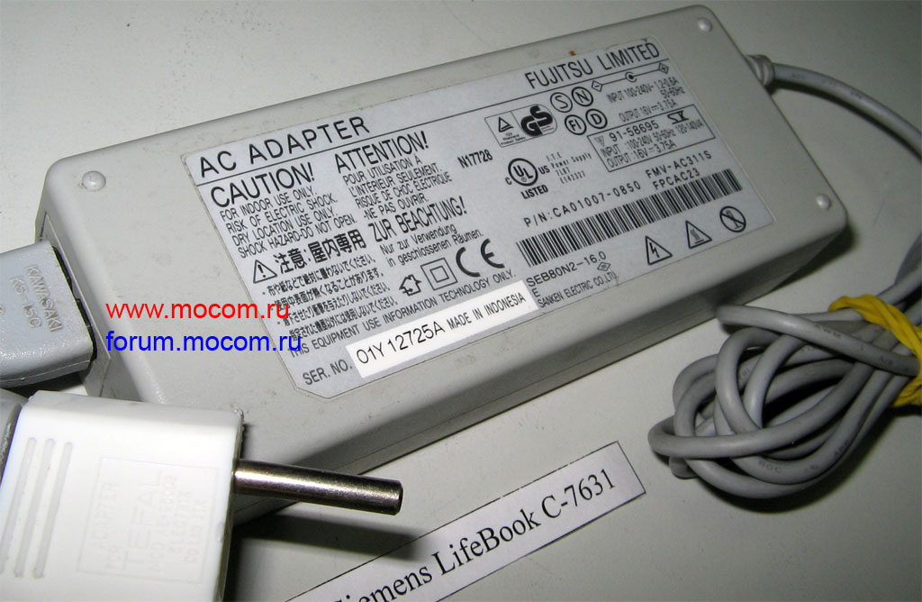  FS LifeBook C-7631:   FMV-AC311S FPCAC23 CA01007-0850; 16V - 3.75A