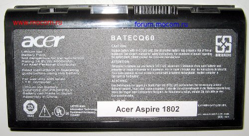  Acer Aspire 1802:  BATECQ60 14.8V - 4000mAh, 