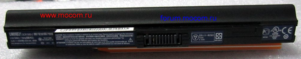  Acer Aspire one ZA3:  UM09B31, 10.8V - 4400mAh, 48Wh