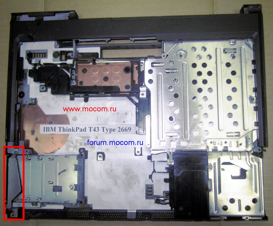  IBM ThinkPad T43 / T42 / T41:  PCMCIA / PCMCIA Frame Bracket, 67P1409
