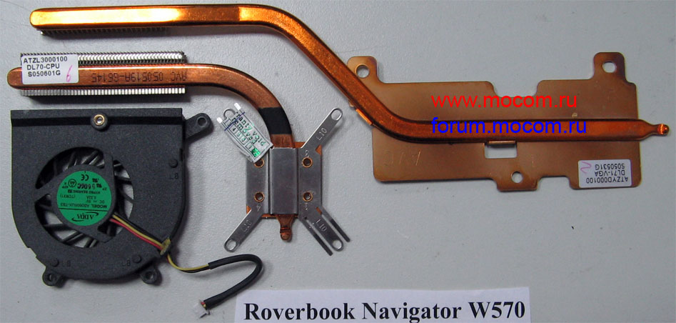 RoverBook Navigator W570:  ADDA AB0605UX-TB3, DC 5V 0.32A, TCWX1;  : ATDL7157000;  : ATZYD000100, DL71-VGA, S050531G;  : ATZL3000100, DL70-CPU, S050601G, AYC 050519A-G6145.