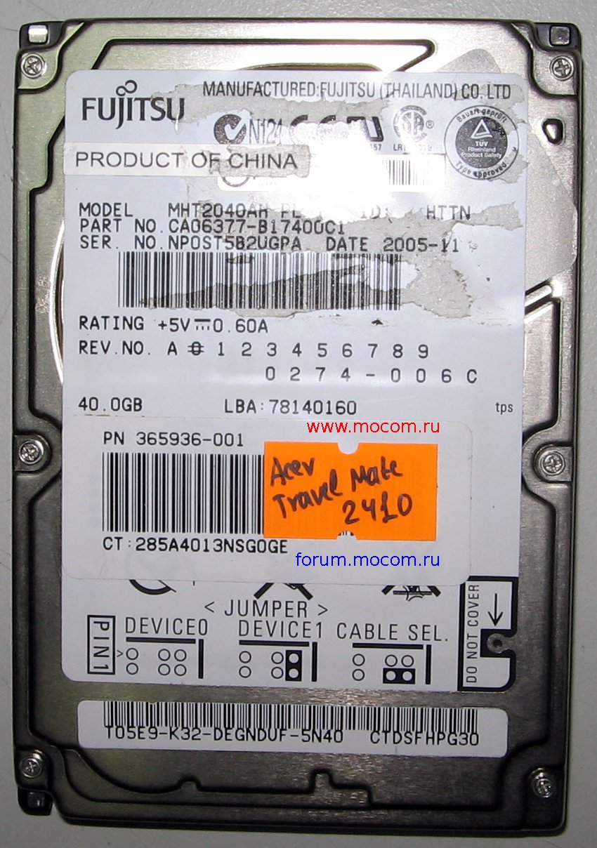   : HDD Fujitsu MHT2040AH 40Gb IDE