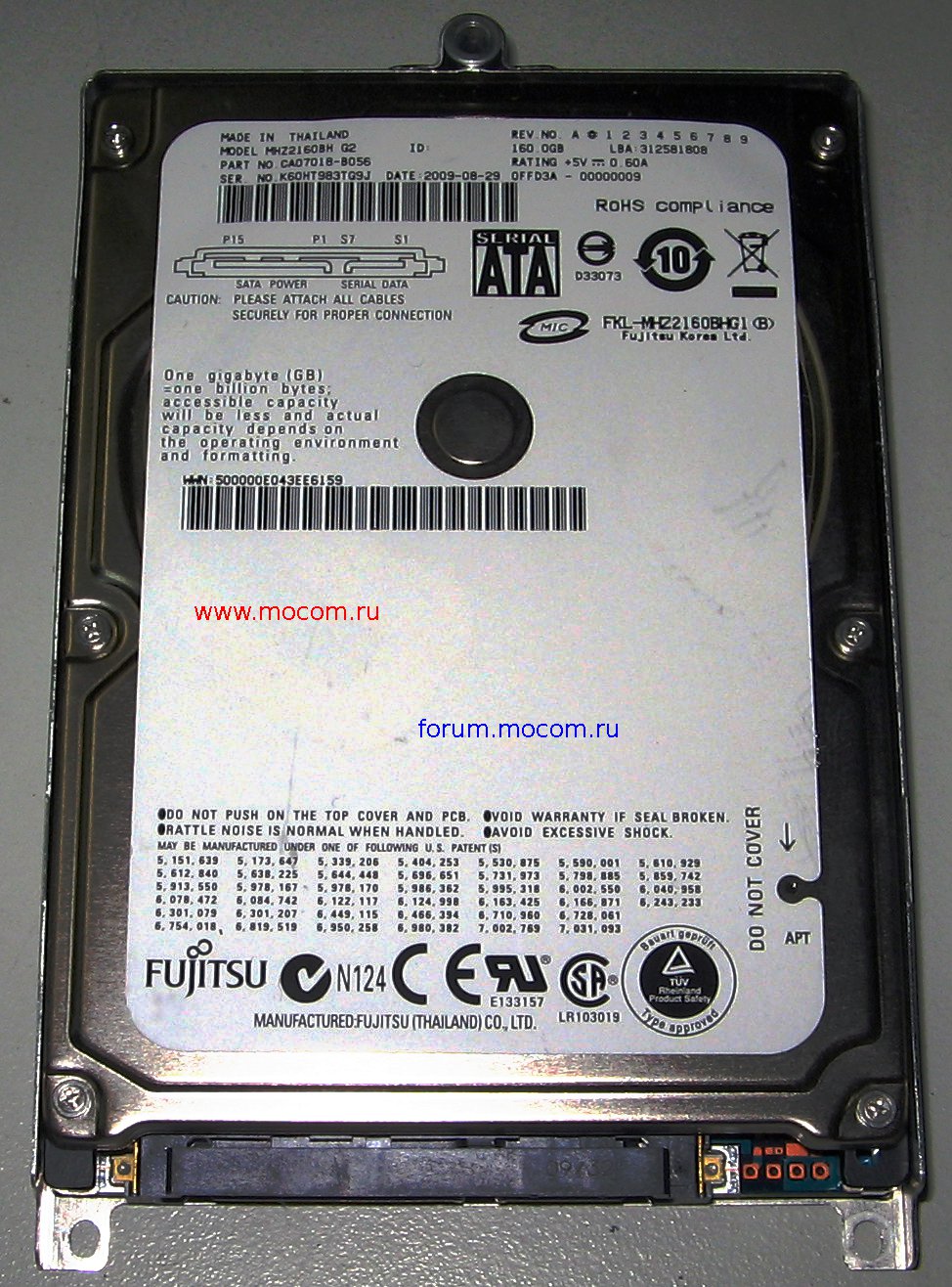   : HDD Fujitsu MHZ2160BH G2, 160GB, SATA