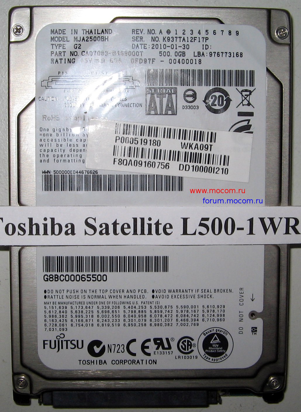   : HDD Fujitsu MJA2500BH 500Gb, 5400rpm, 8Mb , SATA 2.5