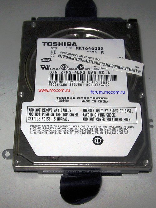   : HDD Toshiba MK1646GSX 160Gb SATA