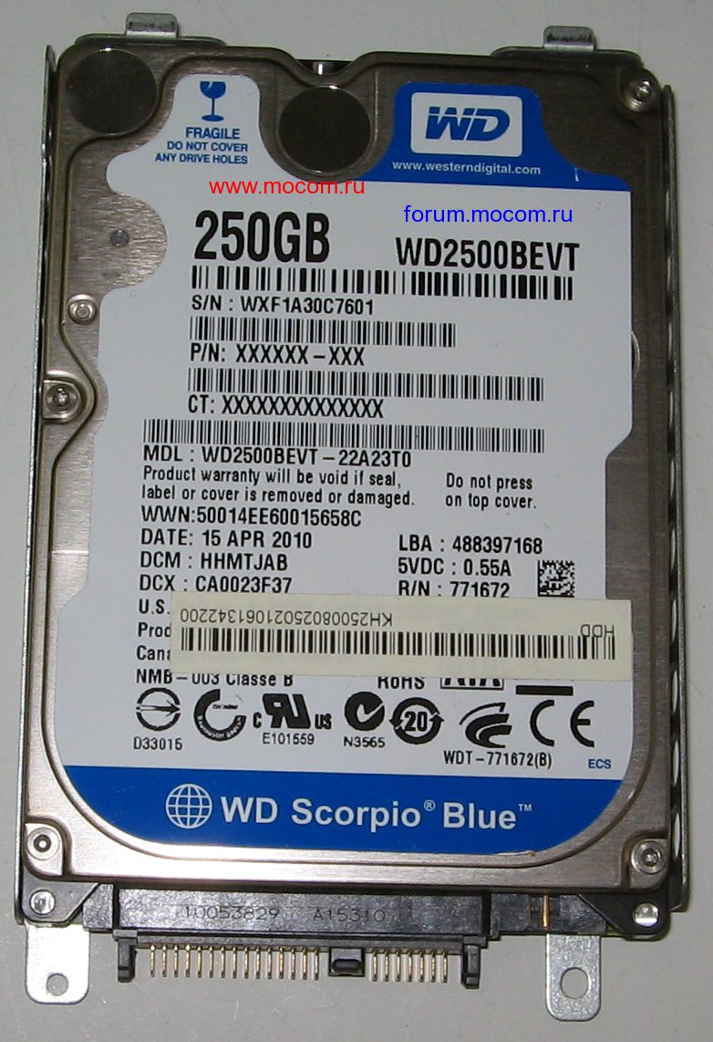   : HDD WD WD2500BEVT-22A23T0 250Gb, SATA
