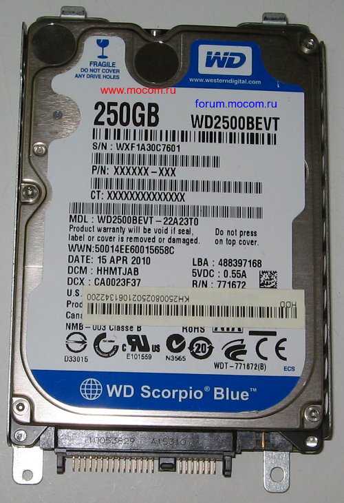   : HDD WD WD2500BEVT-22A23T0 250Gb, SATA