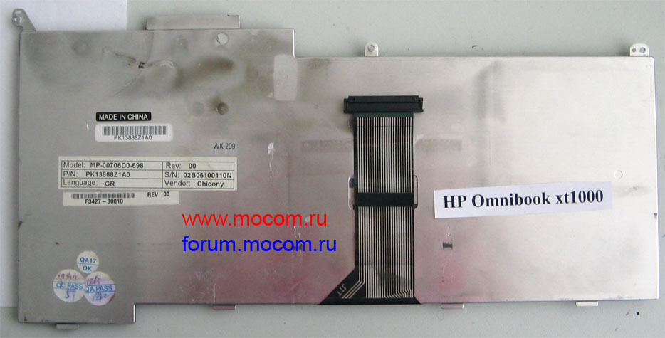  HP OmniBook xt1000:  MP-00706D0-698 PK13888Z1A0 Chicony