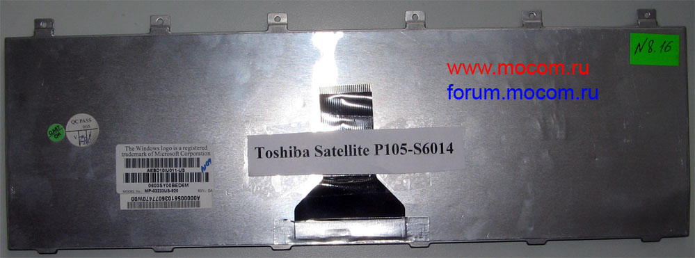  Toshiba Satellite P105-S6014:  MP-03233US-920, AEBD10IU011-US