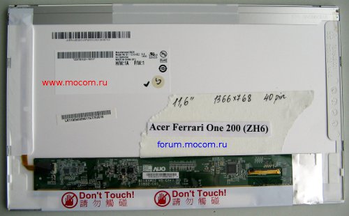  Acer Ferrari One 200:  11.6" (1366x768), LED (), B116XW02 V.0