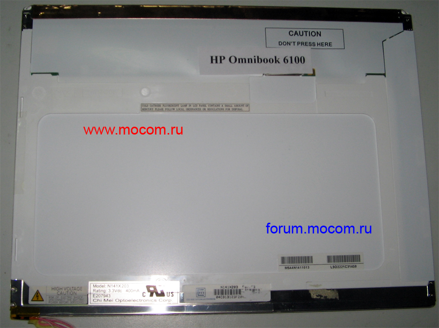  N141X203, 14.1" (1024 x 768), 20 pin   HP OmniBook 6100