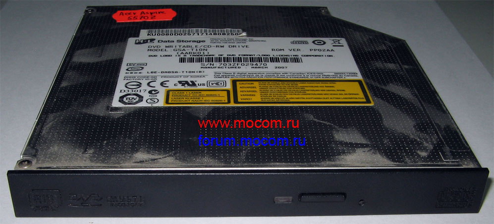 Acer Aspire 5570Z:   DVD-RW GSA-T10N