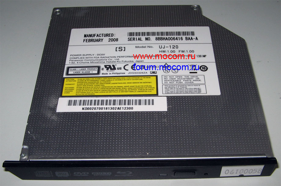 Acer Aspire 8920G: BD-ROM/DVD RW Panasonic UJ-120