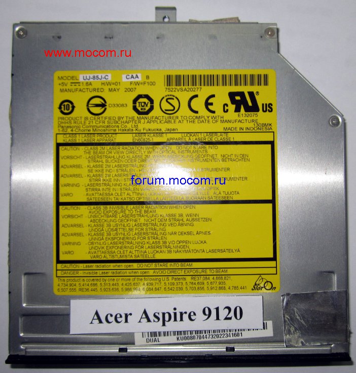  Acer Aspire 9120: DVD-RW UJ-85J-C Panasonic 