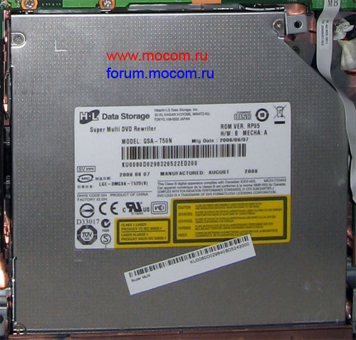 Acer Extensa 5630G:   DVD-RW,  GSA-T50N