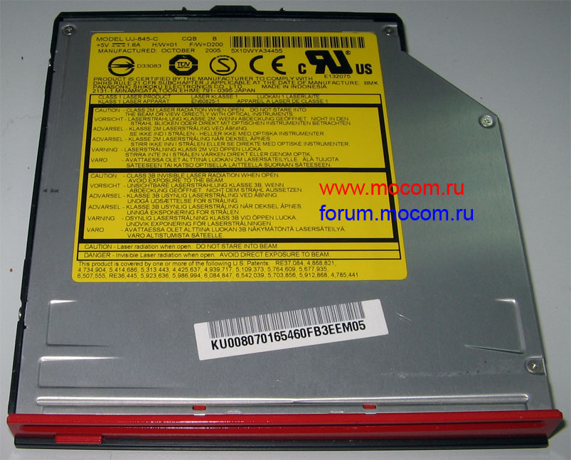  Acer Ferrari 4000 / Aspire 1690: DVDRW Panasonic UJ-845-C