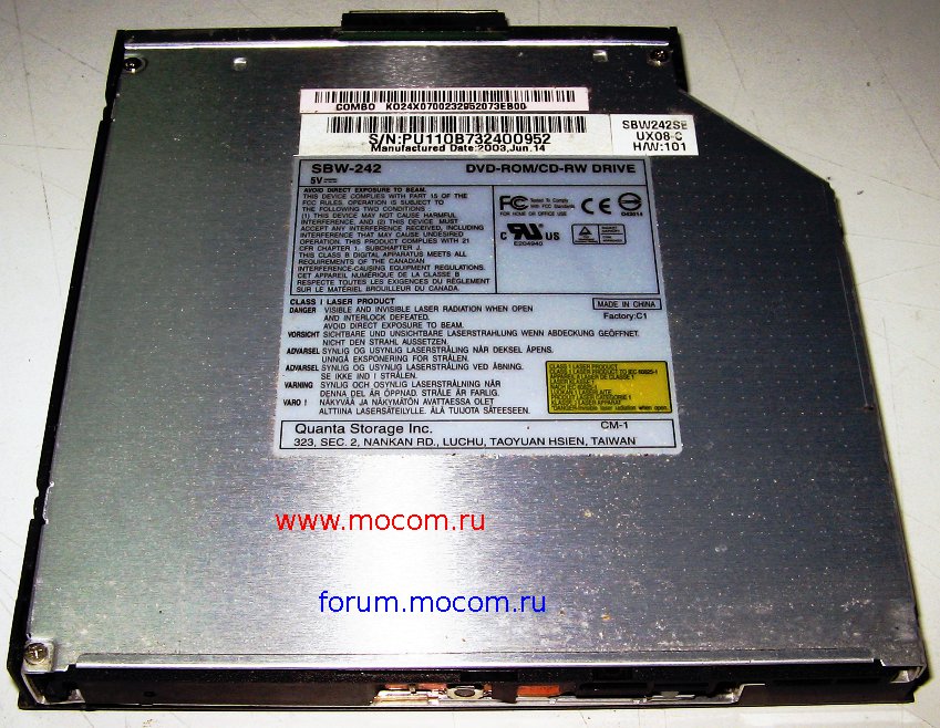  Acer TravelMate 290: DVD/CD-RW SBW-242