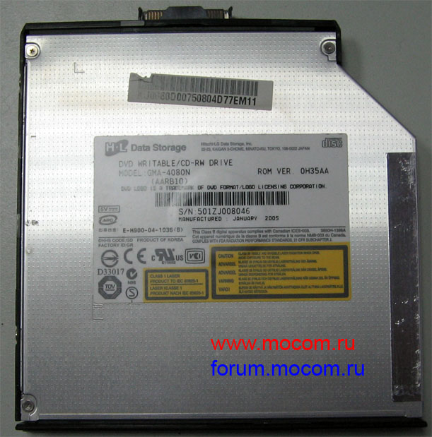  Acer TravelMate 8100: DVD-RW GMA-4080N