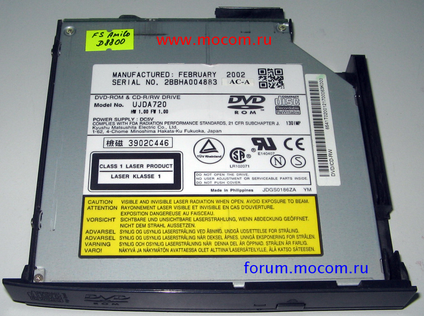 Fujitsu-Siemens Amilo D8800:   DVD/CD-RW,  UJDA720
