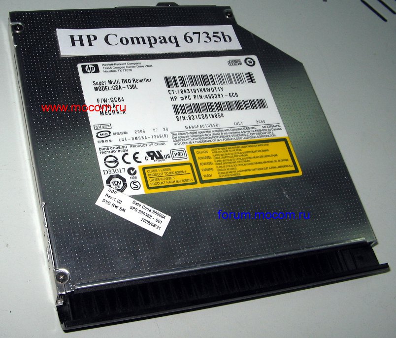  HP Compaq 6735b: DVD-RW GSA-T30L