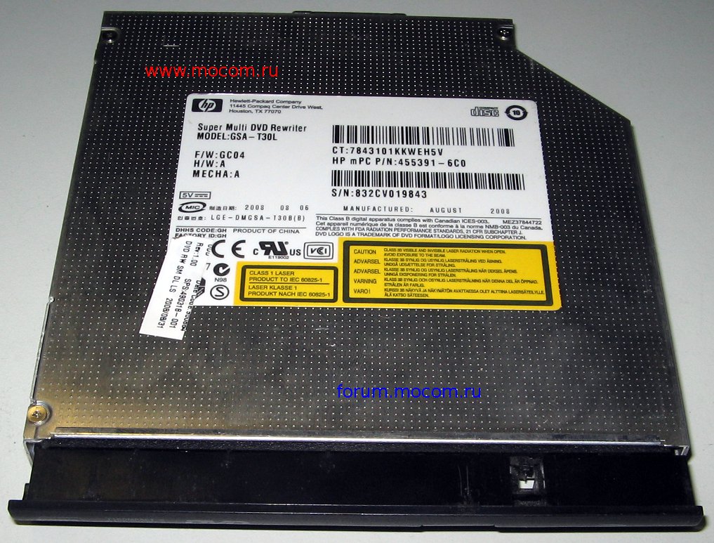  HP Compaq 6830s: DVD-RW GSA-T30L HL-DT-ST