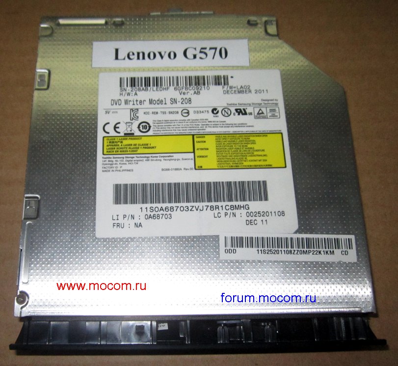  Lenovo G570: DVD-RW SN-208