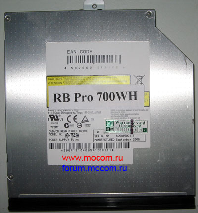 RoverBook PRO 700WH:   DVD/CD-RW,  AD-7543A