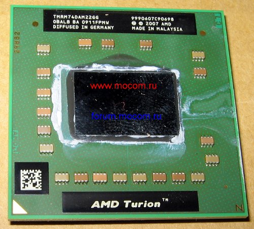  Asus K70AB:  AMD Turion 64 X2 Mobile; RM-74 TMRM74DAM22GG 2200MHz; Dual-channel 400 MHz DDR2 SDRAM Memory controller; One 1800 MHz 16-bit HyperTransport link