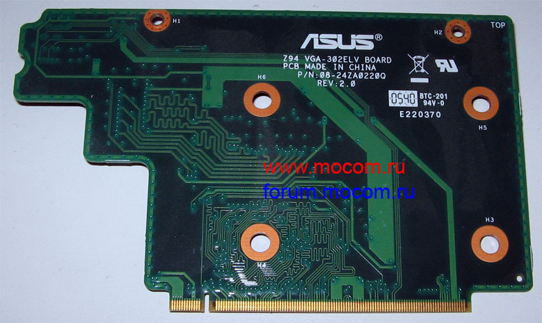  Asus A9T:  VGA-302ELV BOARD; 08-24ZA0220Q