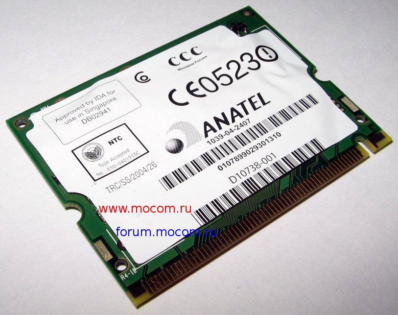  Acer TravelMate 8106: mini PCI Wi-Fi Acer 2915ABG