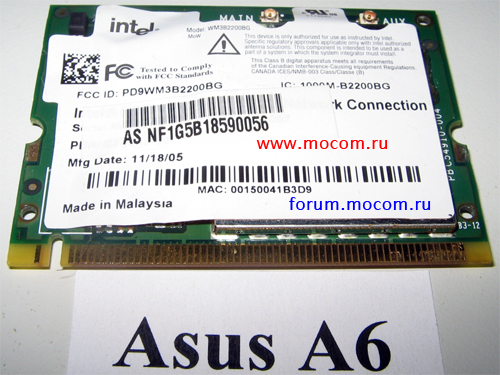 Wi-Fi PD9WM3B2200BG for Asus A6000