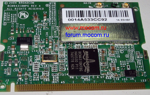 Wi-Fi for Fujitsu-Siemens Amilo PRO V2030: Broadcom BCM4318KFBG HA0530 P11 802.11 B/G