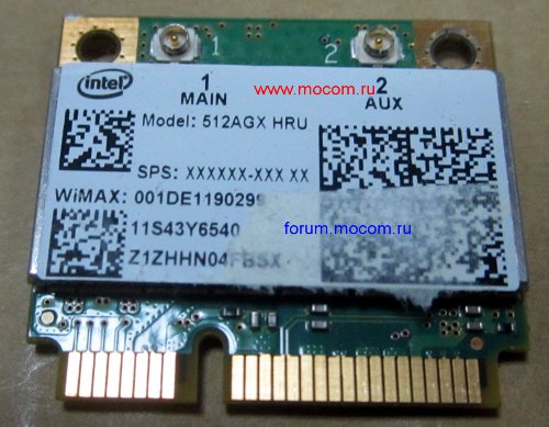  Lenovo IdeaPad Y560: mini PCI Wi-Fi 512AGX HRU