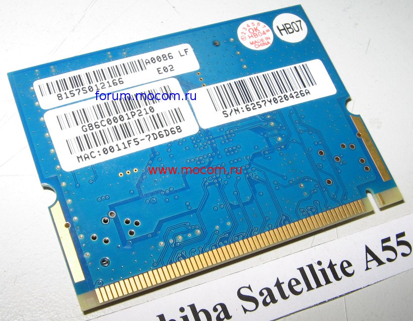  Toshiba Satellite A55: mini PCI Wi-Fi AR5BMB5, PA3458U-1MPC