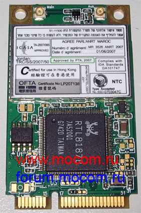  Toshiba Satellite L40-17T: mini PCI Wi-Fi Realtek RTL8187B 802.11b/g